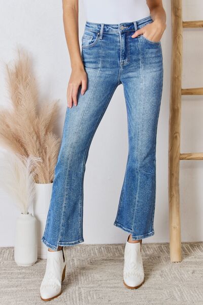 RISEN Full Size High Rise Ankle Flare Jeans *