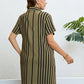 Women's Plus Size Agnetha Striped Short Sleeve Shirt Dress