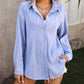 Button Up Dropped Shoulder Shirt