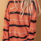 Full Size Striped Drop Shoulder Ribbed Cuff Sweater