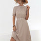 Printed Mock Neck Flounce Sleeve Dress