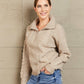 Woven Right Half Zip Mixed Knit Collared Sweater