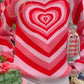 Heart Mock Neck Long Sleeve Sweater