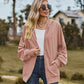 Zip Up Drawstring Long Sleeve Hooded Jacket