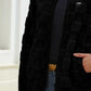 Full Size Fuzzy Checkered Zip Up Jacket