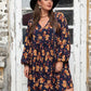 Women's Cressida Plus Size Floral V-Neck Balloon Sleeve Dress