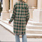 Plaid Collared Neck Long Sleeve Shirt