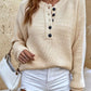 Half Button Dropped Shoulder Sweater