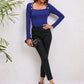 Decorative Button Long Sleeve Top