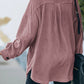 Button Up Collared Neck Long Sleeve Jacket