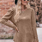 Round Neck Puff Sleeve Ribbed Top