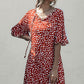 Athena Rea Tie Neck Flounce Sleeve Printed Mini Dress