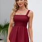 Full Size Smocked Square Neck Baby doll Tank