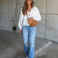 Love Cozy Stuff Ribbed Collared Neck Button Up Jacket