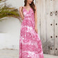 Printed Surplice Spaghetti Strap Dress