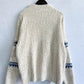 CozyWonders Geometric Mock Neck Dropped Shoulder Sweater