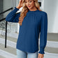 Round Neck Flounce Sleeve Blouse