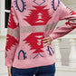 TrendiStyles Printed Round Neck Long Sleeve Sweater 🦋