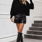Round Neck Dropped Shoulder Pullover Sweater