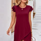 Full Size Flutter Sleeve Tulip Hem Dress