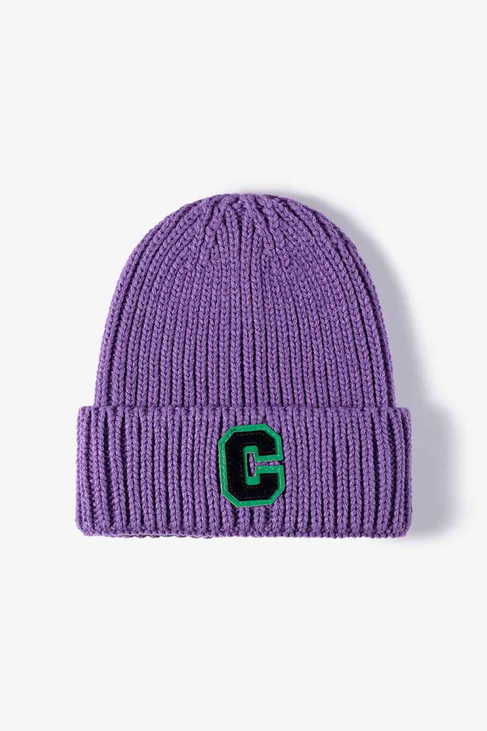 CHIC HATZ Letter C Patch Cuffed Beanie