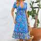 Printed Surplice Short Sleeve Dress