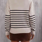Striped V-Neck Drop Shoulder Sweater