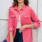 Zoe Red Button Down Collared Jacket