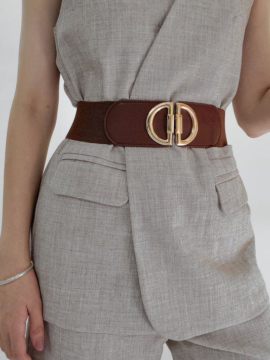 Women's D Buckle Elastic Belt