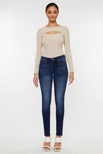 Kancan Mid Rise Gradient Skinny Jeans *