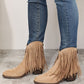 Legend Women's Fringe Cowboy Western Tan Ankle Boots