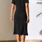 Full Size Ribbed Asymmetrical Neck Short Sleeve Dress