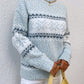 CHRISTMAS Snowflake Pattern Mock Neck Sweater