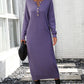 IdeationJovial Notched Neck Dropped Shoulder Button-Down Midi Dress