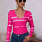 Tie-Dye Plunge Long Sleeve Top