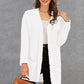 Pocketed Open Front Long Sleeve Cardigan