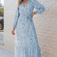 ChicDresses Printed Tie Front Ruffle Hem Dress