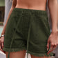 Full Size Drawstring Raw Hem Denim Shorts
