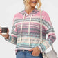 Striped Drawstring Long Sleeve Hoodie