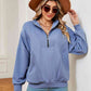 Full Size Half-Zip Dropped Shoulder Sweatshirt