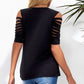 Round Neck Cutout Raglan Sleeve Tee