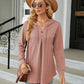 Full Size Long Sleeve Hooded Blouse