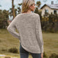Full Size Round Neck Long Sleeve Buttoned T-Shirt