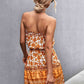 Bohemian Frill Trim Strapless Dress