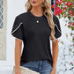 Round Neck Petal Sleeve T-Shirt