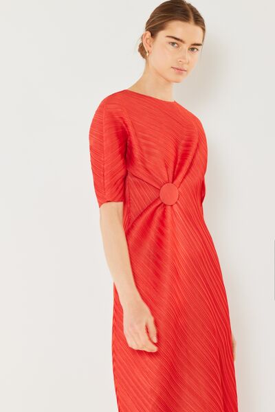 Marina West Swim Pleated Dolman Sleeve Dress *