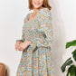 Double Take Floral Smocked Flounce Sleeve Square Neck Dress