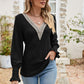 Pretty Purples Eyelet V-Neck Smocked Flounce Sleeve Blouse