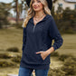 Full Size Cable-Knit Zip-Up Hooded Blouse