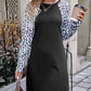 Leopard Round Neck Long Sleeve Dress